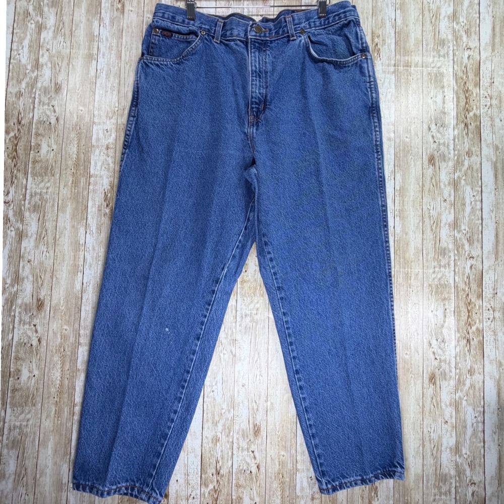Vintage Chic High Waisted Mom Jeans Size 20 Plus Petite Blue Denim Tapered USA